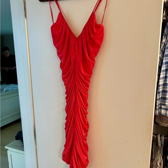 Halston Heritage Hot Pink Midi Dress - Picture 1 of 4